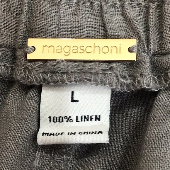 Magaschoni Gray Linen Joggers Size Large - Picture 3 of 3